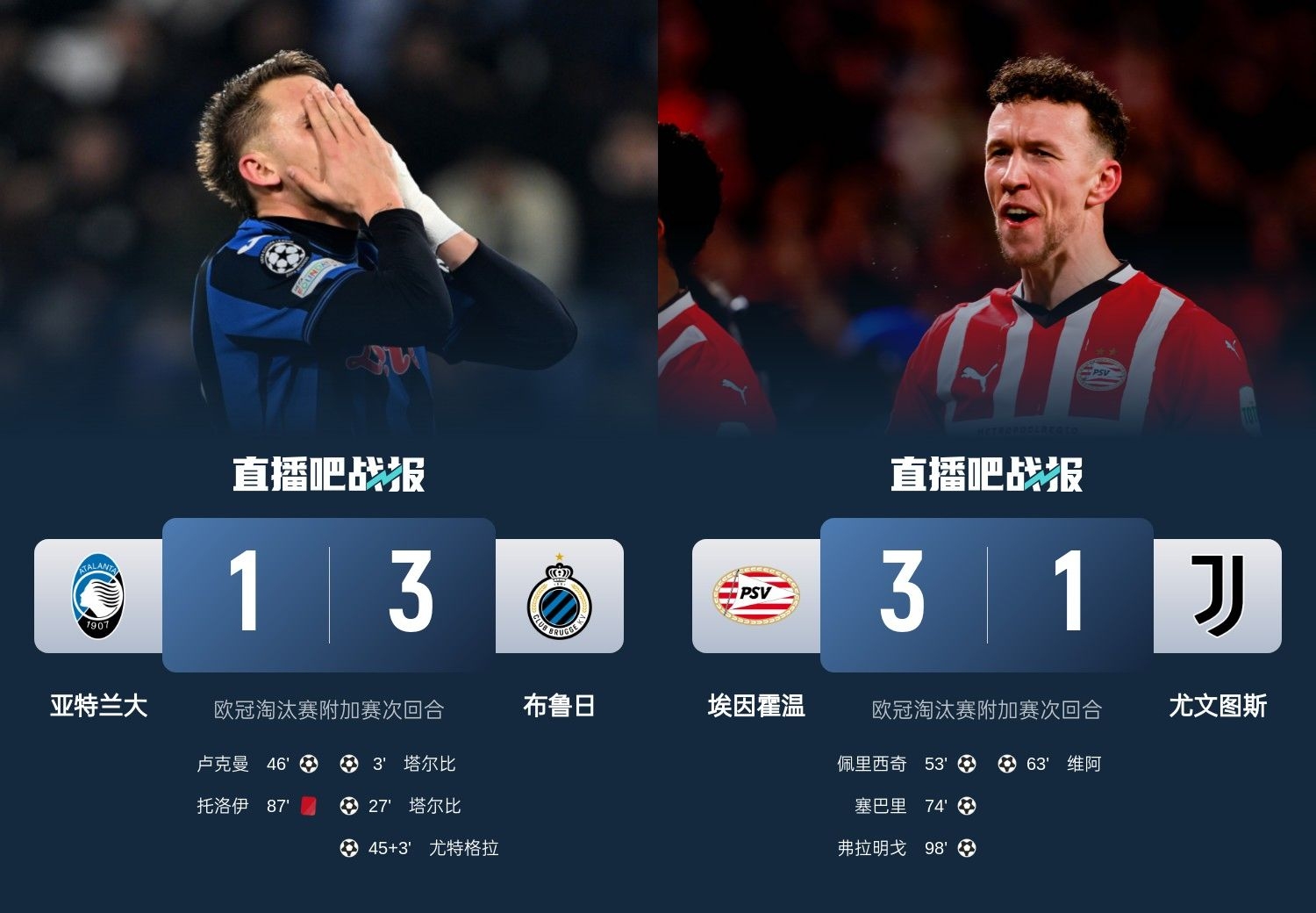 真是意甲拉垮？PSV淘汰尤文后3連敗，布魯日爆冷真藍黑后1勝難求