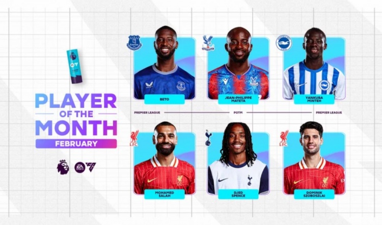 英超2月最佳候選：貝托、馬特塔、明特、薩拉赫、斯賓塞、索博