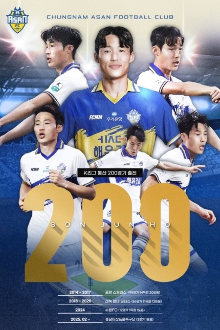 孫準浩完成K聯(lián)賽200場里程碑，貢獻26球34助