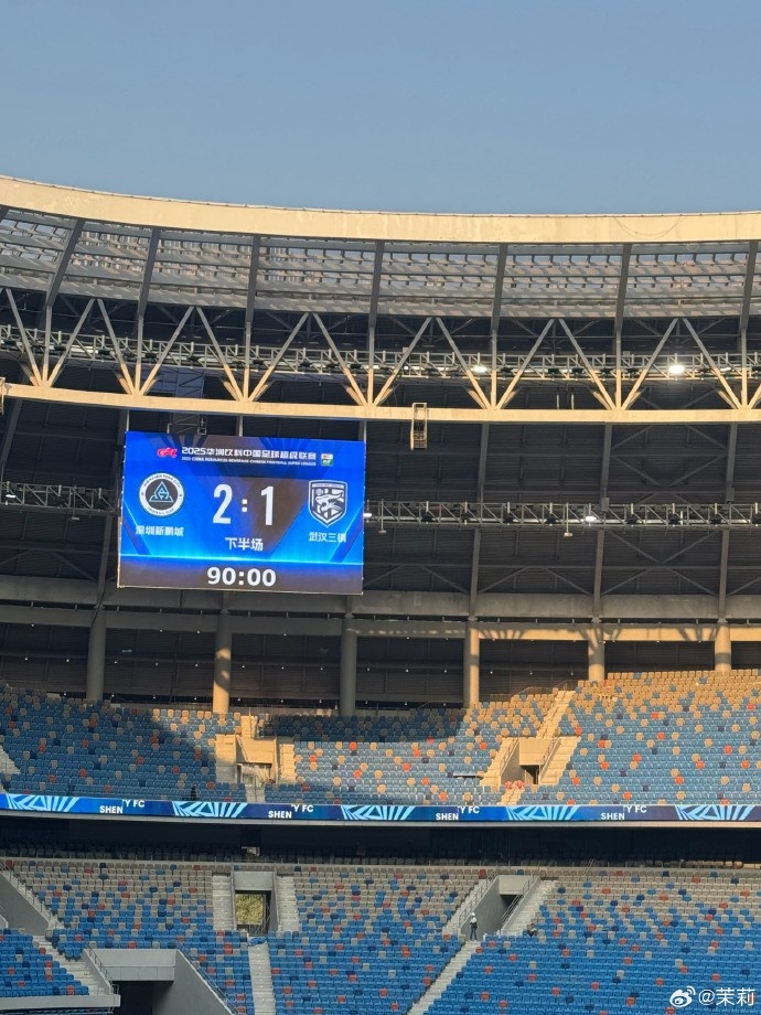 熱身賽：深圳新鵬城在常規(guī)時間2-1勝武漢三鎮(zhèn)，在加時賽2-2戰(zhàn)平